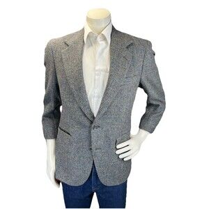 Harris Tweed Handwoven Irish Wool Blazer Men 37S Herringbone Coat Sport Jacket